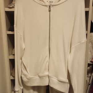 DKNY Cream Ribbed Women's Jacket and Pants